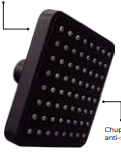Regadera cuadrada NEGRO 36503